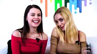 Two girls share a big dick in an intense threesome with Nico Nice