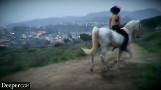 Cowgirl Kenna and Anna Claire share a big cock in a kinky threesome