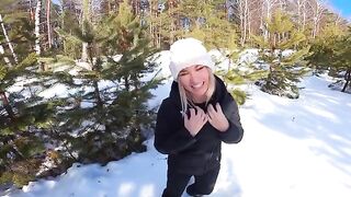 The lost blonde was helped by a forester in the forest