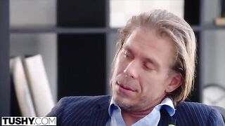 Horny temp Hazel gets fucked by her boss in anal