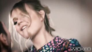 A cute and giggly blonde girl got a big dick from Southern Comfort