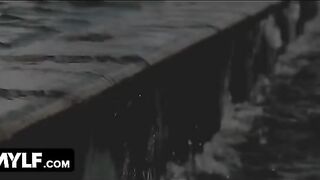 Hot MILF seduces pool guy and husband to join threesome