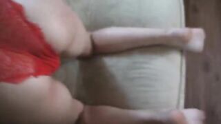 A cute girl is getting spanked and it makes her moan