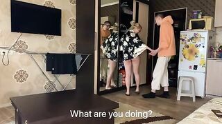 A hot MILF without panties seduced a young guy and fucked him hard