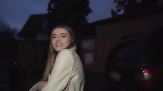 Small-breasted French babe Alba Lala gets fucked on the street for cash