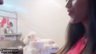 The baker competed with the insatiable beauty Alyx Star, who loves to be caught