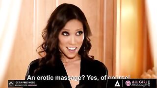 A sexy masseuse with an amazing body relaxes her clients with a sensual touch