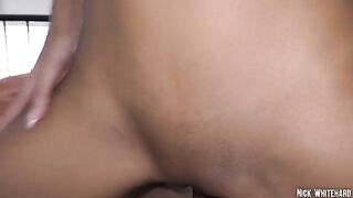 Black Asian teen Lia Lin showcases her exotic beauty and perfect body in steamy action