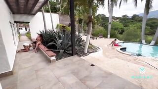 I fucked my boyfriend and his stepsister in a steamy pool scene