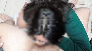 A rich blowjob session before school from a horny and naughty student