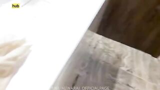 The young guy saw his stepmom in the shower and got excited