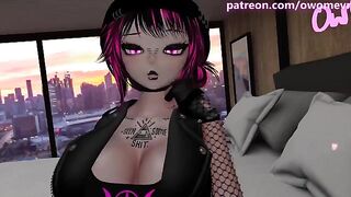 A goth girl named Jess plays a game before she gets fucked