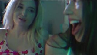 Two kinky lesbians, Madi Meadows and Lexi Lore, are making out and enjoying passionate sex