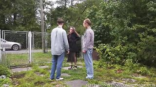 A young couple has a rough sex session on the first date in the village