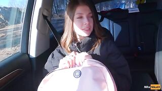 The cute hitchhiker agreed to public blowjob for cash - Public Agent