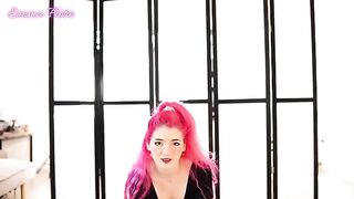Pink-haired teen Emma Fiore does a sexy striptease dance