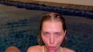 A girl from California likes swimming in the pool and fucking hard