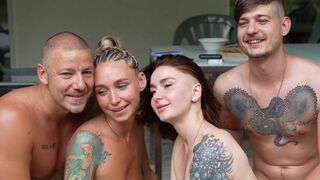 Real foursome action with two couples - OWIAKS & LeoKleo