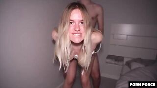 College girl gets manhandled by a guy in the dorm, a rough encounter