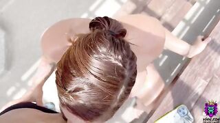 Busty Latina convinced to fuck on the rooftop