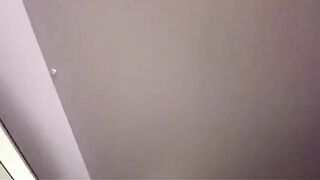 Blonde fucks in the toilet of the airport, ending with a cumshot