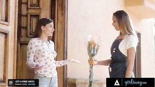 The florist decided to play a trick on her crush in a steamy scene