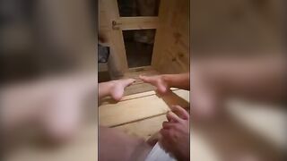 This guy masturbates while in sauna... I went there and sucked him until he came