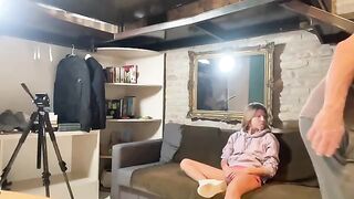 Skinny girl fucked at home by two guys in hardcore action