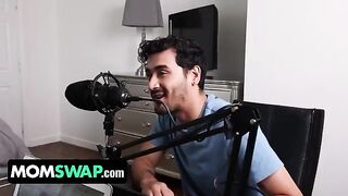 Busty MILFs Mellanie Monroe and Ms Visual swap cocks with their stepsons in HD