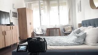 The guy is saying goodbye to a girl, and Gina Gerson is horny