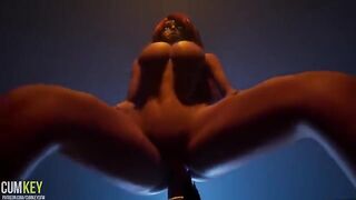 Big boobed girl gets fucked by a big cock monster