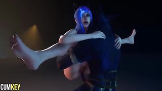 Furry woman mates with a big cock monster in a 3D adult animation