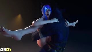 Furry woman mates with a big cock monster in a 3D adult animation