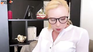 Horny secretary gets fucked by her boss in various poses