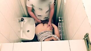 Hot waitress fucked by a stranger in the restaurant toilet on a tinder date