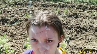 A cute girl gets a lot of warm cum on her face and hair in this exclusive compilation
