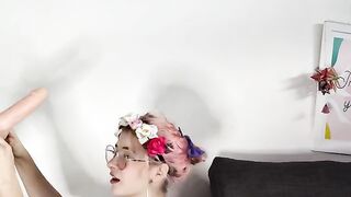 Pretty girl EmmaFiore does a blowjob parody