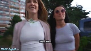 Public Agent commissioned a threesome in the basement with two Czech beauties