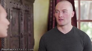 AJ Applegate gets naughty with her BFF’s stepbro in steamy nuru action