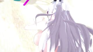 Huge tits Waifu Prinz Eugen rides cock in POV style