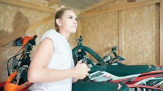 Hot babe helped me repair my motorcycle, then we got intimate