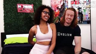 Redhead muscle dude screwed hard by Latina slut in 4K