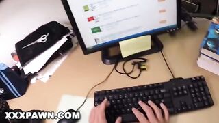 Desperate college girl Nicki Ortega gets banged in the pawn shop