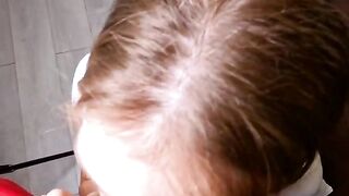 A beautiful blond girl offered her brother to suck his dick