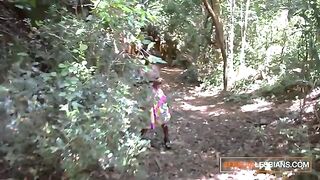 African lesbians try train porn with pussy licking and eating