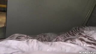 Sexy brunette with huge ass gets fucked hard on the Caucasian guy’s bed