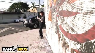 Brunette babe Roxxii Blair gets banged by a stranger in his car