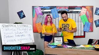 The girls are trying to cheat in a fantasy football game
