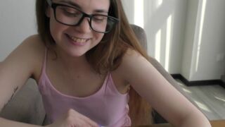 The bookish girl with sexy denim shorts gets fucked by a big cock