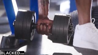 Two gym bunnies share two BBCs in an intense BLACKED scene